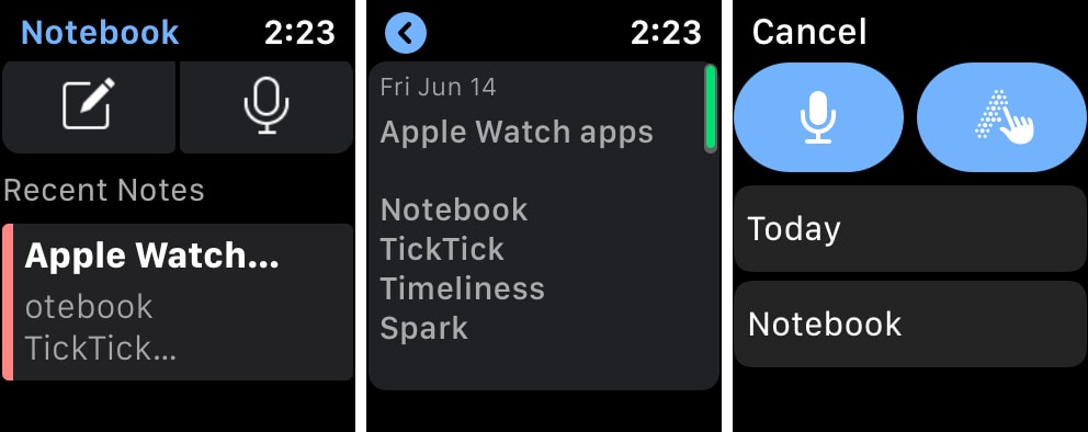 Notebook On Apple Watch