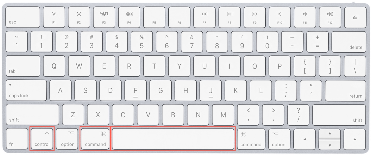 Command Control Space on a Mac keyboard