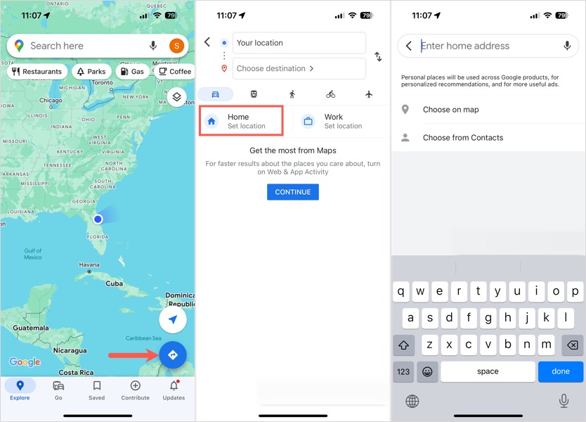Set a Home address in the Google Maps mobile app