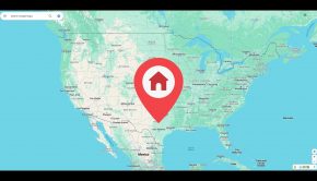 Google Maps with a Home location icon